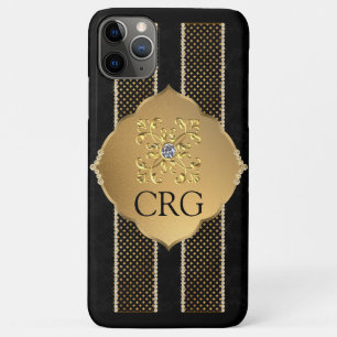 Classy Chic Gold Black Bling Monogram Case-Mate iPhone Case