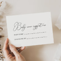 Classy Chic Minimalist Baby Name Suggestions Card