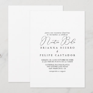 Classy Chic Minimalist Nuestra Boda Wedding Invitation