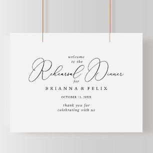Classy Chic Minimalist Rehearsal Dinner Welcome Poster