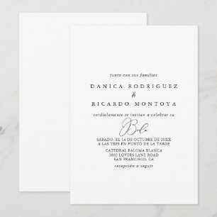 Classy Chic Minimalist Spanish Wedding Invitation