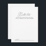 Classy Chic Minimalist Wedding Bucket List Cards<br><div class="desc">These classy chic minimalist wedding bucket list cards are the perfect activity for a rustic wedding reception or bridal shower. The simple and elegant design features classic and fancy script typography in black and white. 

Change the wording to suit any life event. Bucket list sign is sold separately.</div>