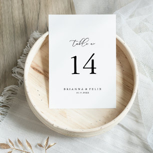 Classy Chic Minimalist Wedding Table Number