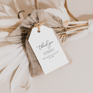 Classy Chic Minimalist Wedding Thank You  Gift Tags