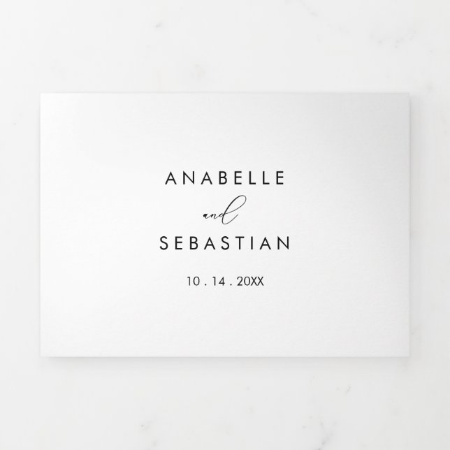 Classy Chic Minimalist Wedding Tri-Fold Invitation (Cover)