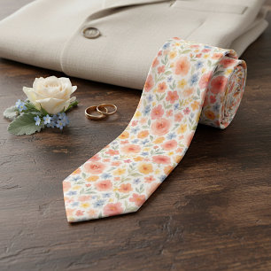 Classy Chic Neck Tie With Floral Art Pattern