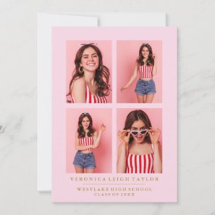 CLASSY CHIC PHOTO COLLAGE GRADUATION ANNOUNCEMENT