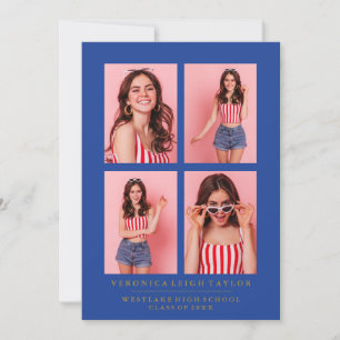 CLASSY CHIC PHOTO COLLAGE GRADUATION ANNOUNCEMENT