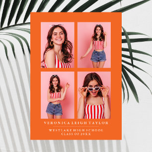 CLASSY CHIC PHOTO COLLAGE GRADUATION ANNOUNCEMENT