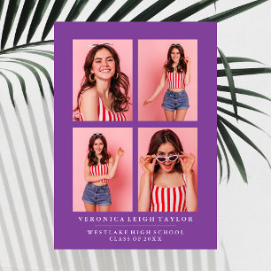 CLASSY CHIC PHOTO COLLAGE GRADUATION ANNOUNCEMENT