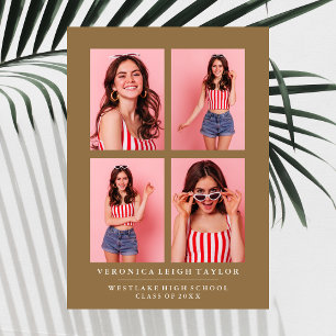 CLASSY CHIC PHOTO COLLAGE GRADUATION ANNOUNCEMENT