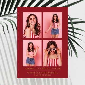 CLASSY CHIC PHOTO COLLAGE GRADUATION ANNOUNCEMENT