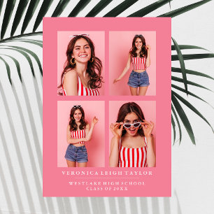 CLASSY CHIC PHOTO COLLAGE GRADUATION ANNOUNCEMENT