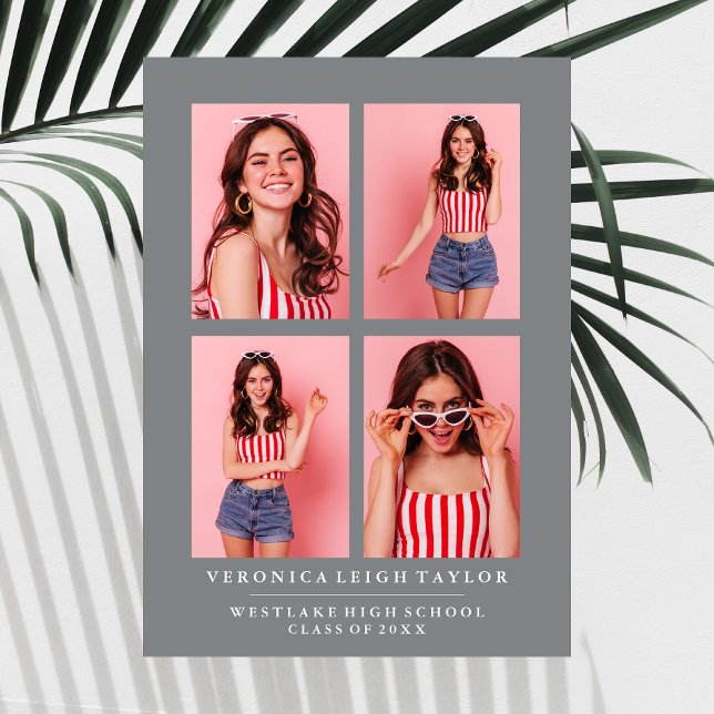 CLASSY CHIC PHOTO COLLAGE GRADUATION ANNOUNCEMENT (Creator Uploaded)