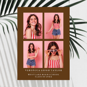 CLASSY CHIC PHOTO COLLAGE GRADUATION ANNOUNCEMENT