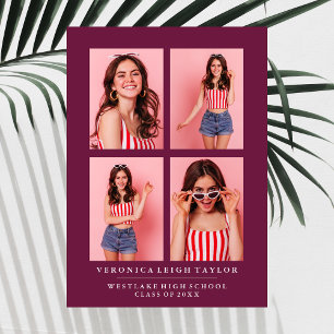 CLASSY CHIC PHOTO COLLAGE GRADUATION ANNOUNCEMENT
