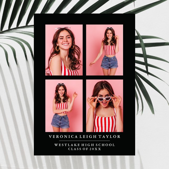 CLASSY CHIC PHOTO COLLAGE GRADUATION ANNOUNCEMENT (Creator Uploaded)