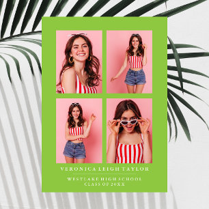 CLASSY CHIC PHOTO COLLAGE GRADUATION ANNOUNCEMENT