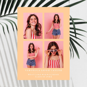 CLASSY CHIC PHOTO COLLAGE GRADUATION ANNOUNCEMENT