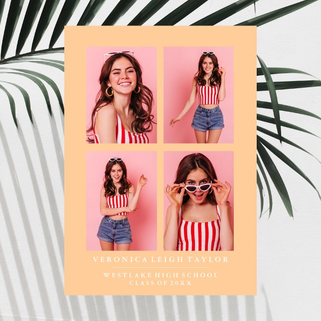 CLASSY CHIC PHOTO COLLAGE GRADUATION ANNOUNCEMENT (Creator Uploaded)