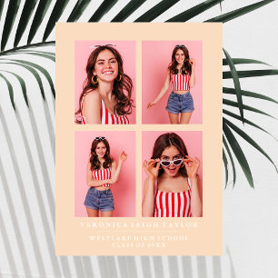 CLASSY CHIC PHOTO COLLAGE GRADUATION ANNOUNCEMENT