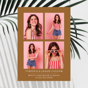 CLASSY CHIC PHOTO COLLAGE GRADUATION ANNOUNCEMENT
