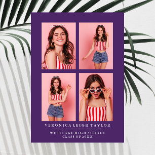 CLASSY CHIC PHOTO COLLAGE GRADUATION ANNOUNCEMENT