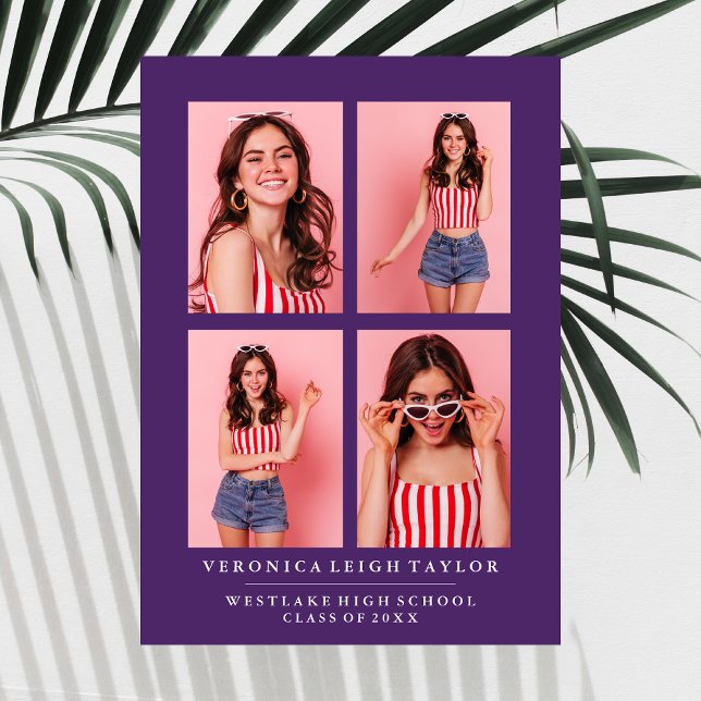 CLASSY CHIC PHOTO COLLAGE GRADUATION ANNOUNCEMENT (Creator Uploaded)