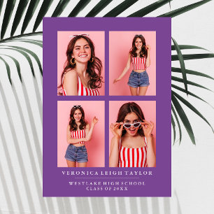 CLASSY CHIC PHOTO COLLAGE GRADUATION ANNOUNCEMENT