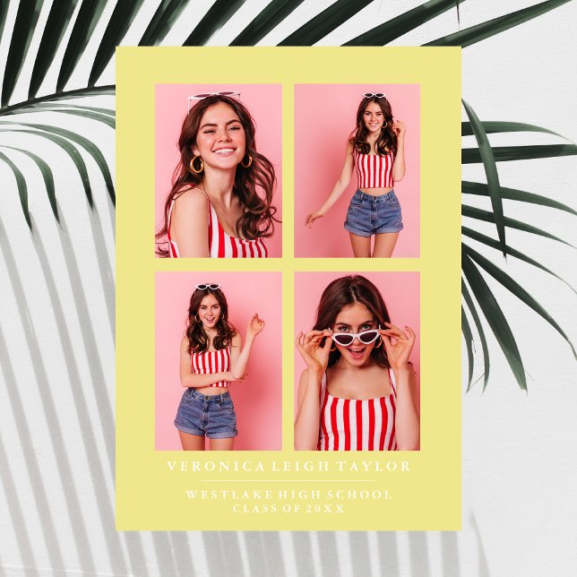 CLASSY CHIC PHOTO COLLAGE GRADUATION ANNOUNCEMENT (Creator Uploaded)