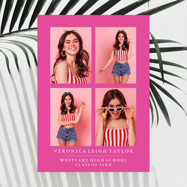 CLASSY CHIC PHOTO COLLAGE GRADUATION ANNOUNCEMENT (Creator Uploaded)