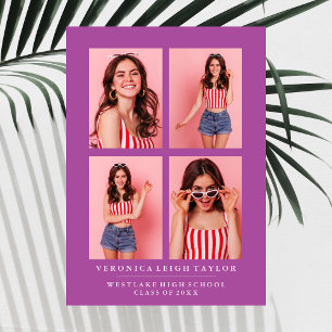 CLASSY CHIC PHOTO COLLAGE GRADUATION ANNOUNCEMENT