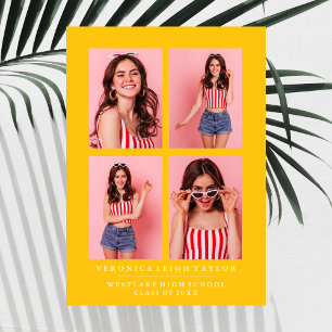 CLASSY CHIC PHOTO COLLAGE GRADUATION ANNOUNCEMENT