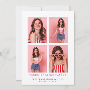 CLASSY CHIC PHOTO COLLAGE GRADUATION ANNOUNCEMENT