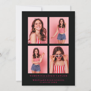 CLASSY CHIC PHOTO COLLAGE GRADUATION ANNOUNCEMENT