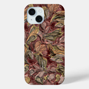 Classy Chic Retro Faux Shiny Pretty Floral Pattern iPhone 15 Case