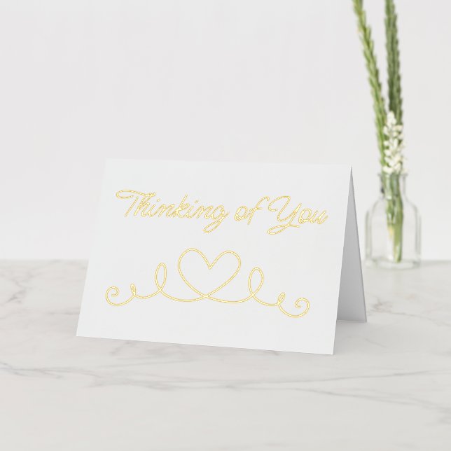 Classy Chic Thinking Of You Heart Foil Holiday Card (Flower)