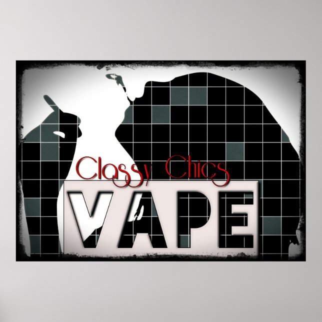 Classy Chics Vape Chequered Pattern Grunge Poster (Front)