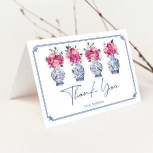 Classy Chinoiserie Porcelain Bridal Shower Thank You Card