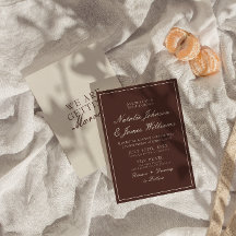 Classy Chocolate Brown Old Money Vintage Wedding