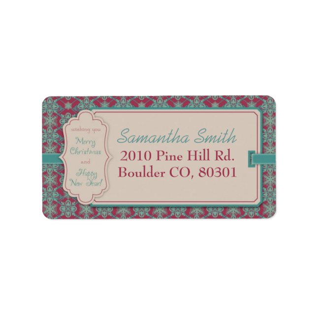 Classy Christmas Bohemian Address Label (Front)