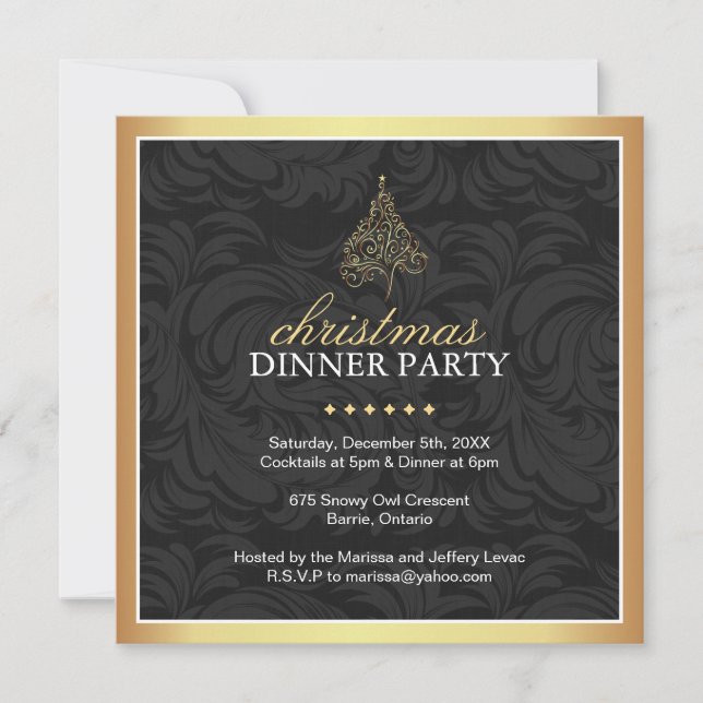 Classy Christmas Party Invitation (Front)