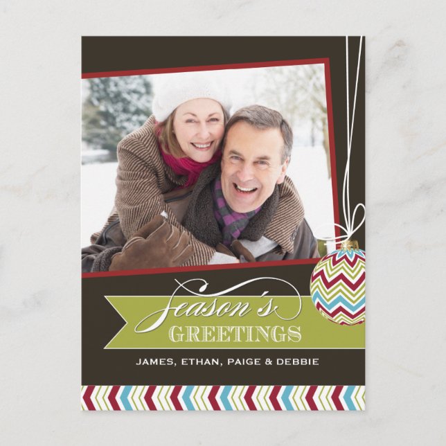 Classy Christmas Photo Postcards (Front)