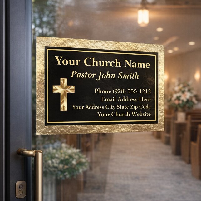 Classy Church Pastor Gold And Black  (The foil details are simulated in the artwork. No actual foil will be used in making this product.)