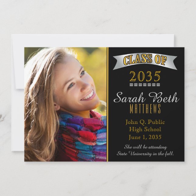 Classy Class 2023 Graduation Photo Announcement (Front)