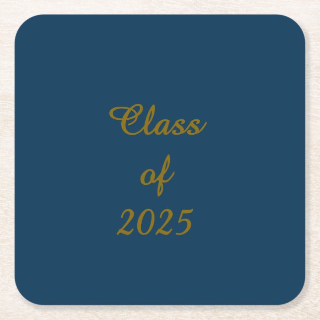 Classy Class of 2025 Square Paper Coaster (Front)