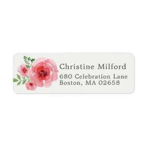 Classy Classic Pink Floral Return Address