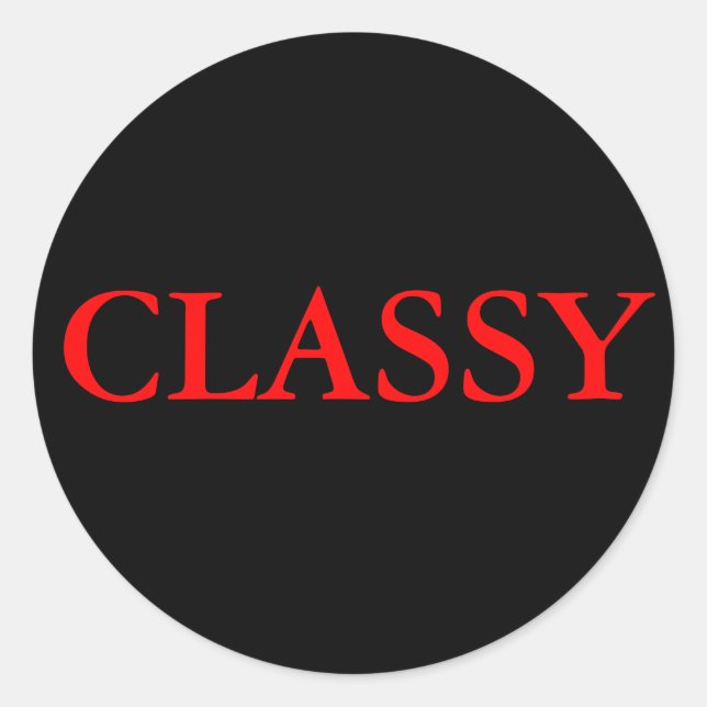 CLASSY CLASSIC ROUND STICKER (Front)