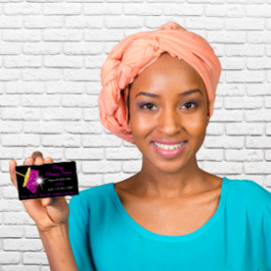 Classy Cleaning Residence Services Pink Gold Maid Business Card