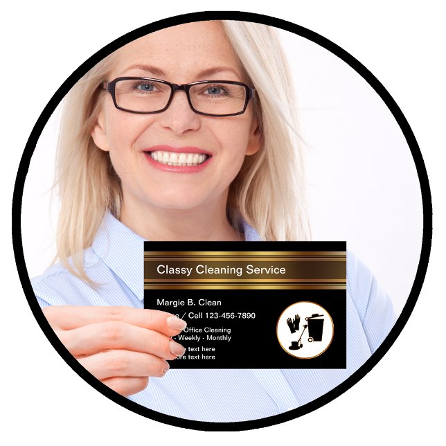 Classy Cleaning Service Business Cards (Creator Uploaded)